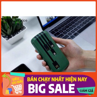 BIC SALE Sạc pin dự phòng Hoco DB07 -10.000 mAh Tích Hợp 3 Cáp Sạc Micro/Lightning/Type-C Chính hãng hoco BIC SALE