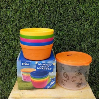 [ 5 chén + 1 thố ] bộ chén Lock & Lock Rainbow 5P - chén nhựa sắc màu cho bé