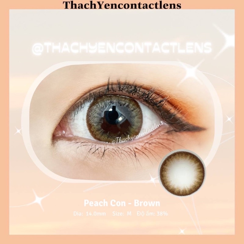 Kính Áp Tròng Peach Con Nâu Lens 0 Độ