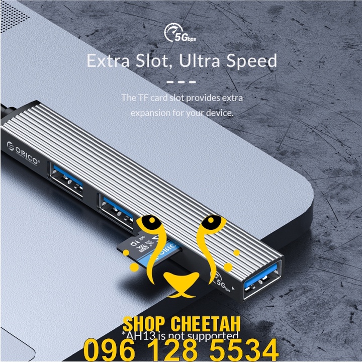 Bộ chia USB Type-C ra 4 cổng USB 3.0 - ORICO AH-13 ( Type-C To USB3.0 HUB ) – Bảo hành 12 tháng