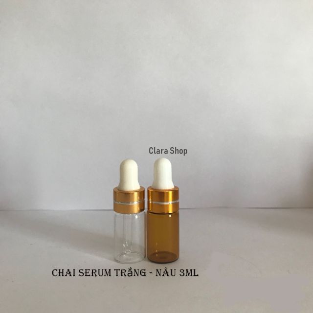 Chai tinh dầu thủy tinh bóp giọt 3ml, 5ml | Chai chiết serum