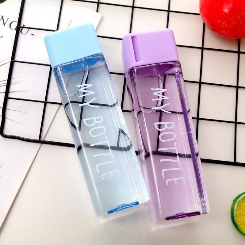 Bình Nước Nhựa Hình Vuông Hàn Quốc 500ml
