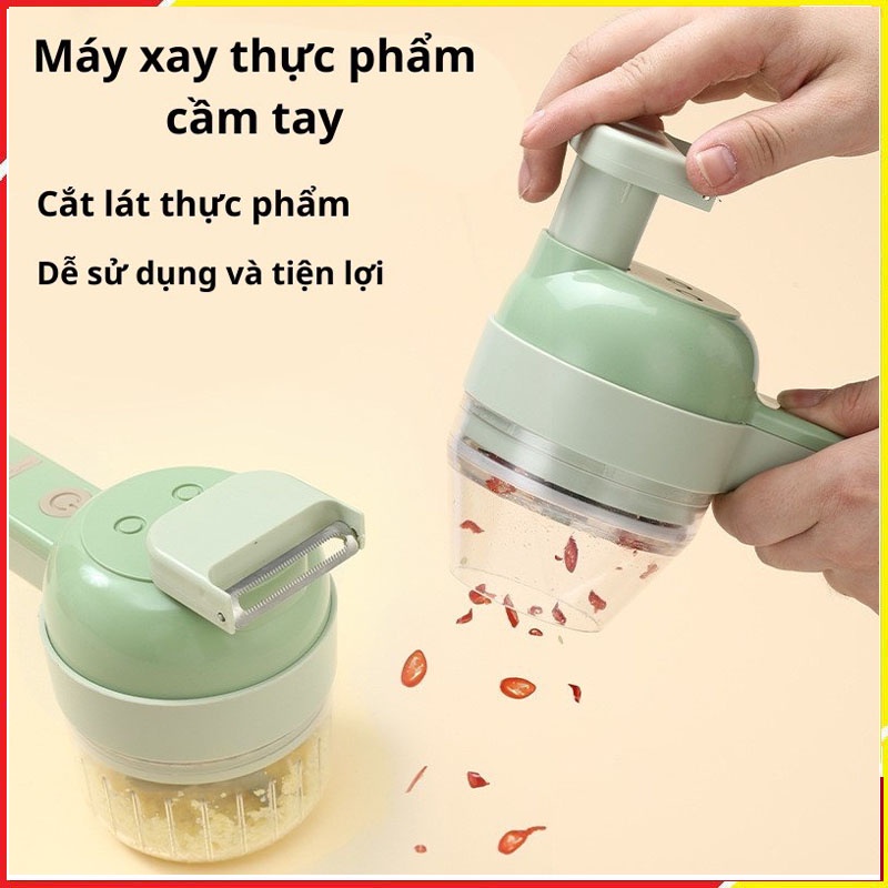 Máy Xay Mini Cầm Tay Máy Xay Tỏi Ớt Sạc Điện,Máy Thái Lát Hành Tỏi Ớt Rau Củ Quả Cầm Tay Siêu Tiện Lợi