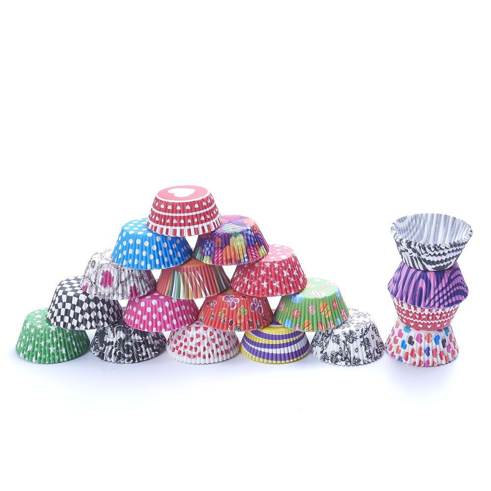 Set 100 Vỏ Giấy Làm Bánh Cupcake Nhiều Màu