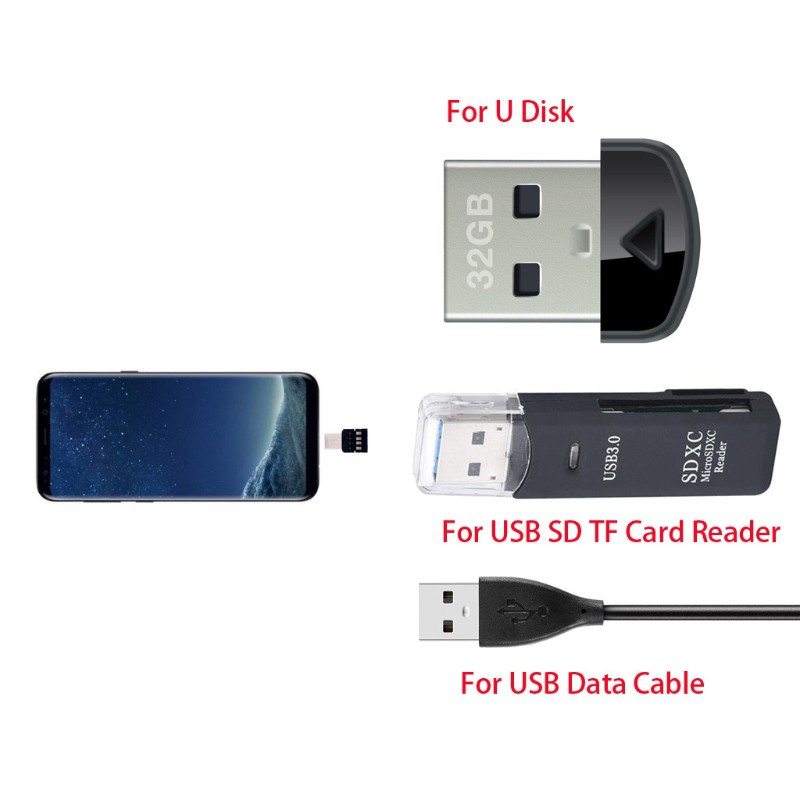 Đầu Chuyển Đổi Usb Type C Sang Usb Otg Cho Ổ Đĩa Flash S8 Note8 Android Phone