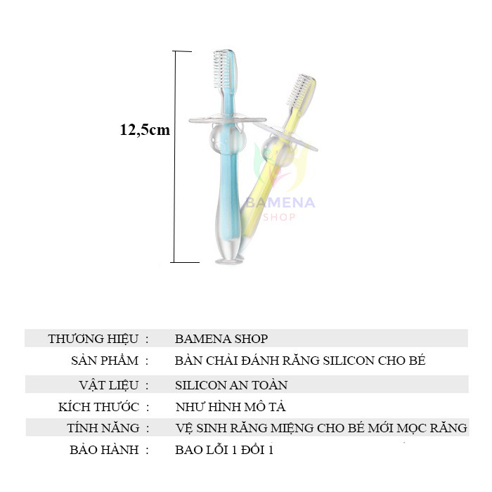 Bàn Chải Đánh Răng Silicon Cho Bé.Mềm Mại Có Đế Hút,Chống Nghẹn Cho Bé.BC01