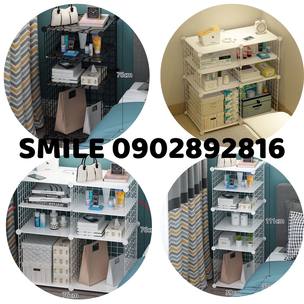 [ TẶNG CHỐT] Tủ đầu giường - Kệ Tủ Nhiều Tầng Nhựa Kết Hợp Lưới Tiện ích Gọn Siêu Đẹp
