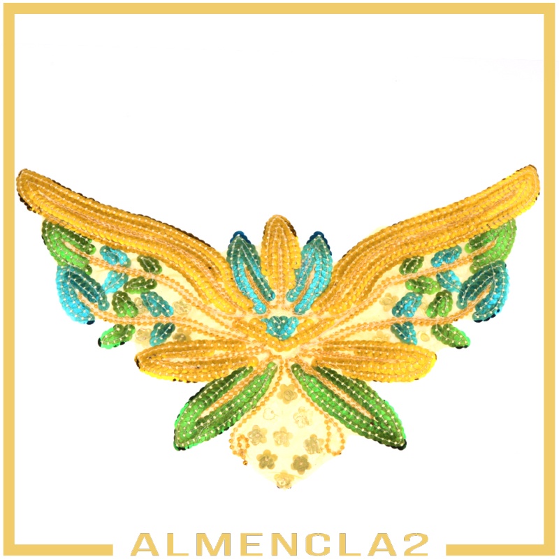 [ALMENCLA2] DIY Paillette Sequin Butterfly Embroidery Applique Patch Iron/Sew On Clothes