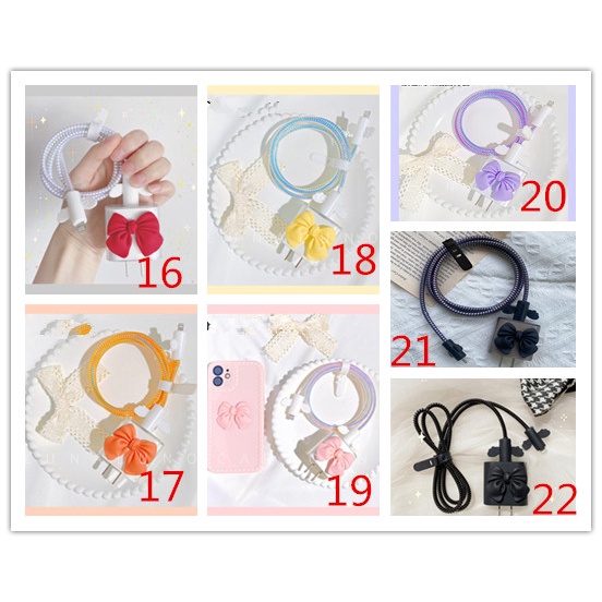 Phụ Kiện Bảo Vệ Đầu Cáp Sạc IPhone Trong Suốt 26 Họa Tiết Hoạt Hình Đáng Yêu 18W/20W