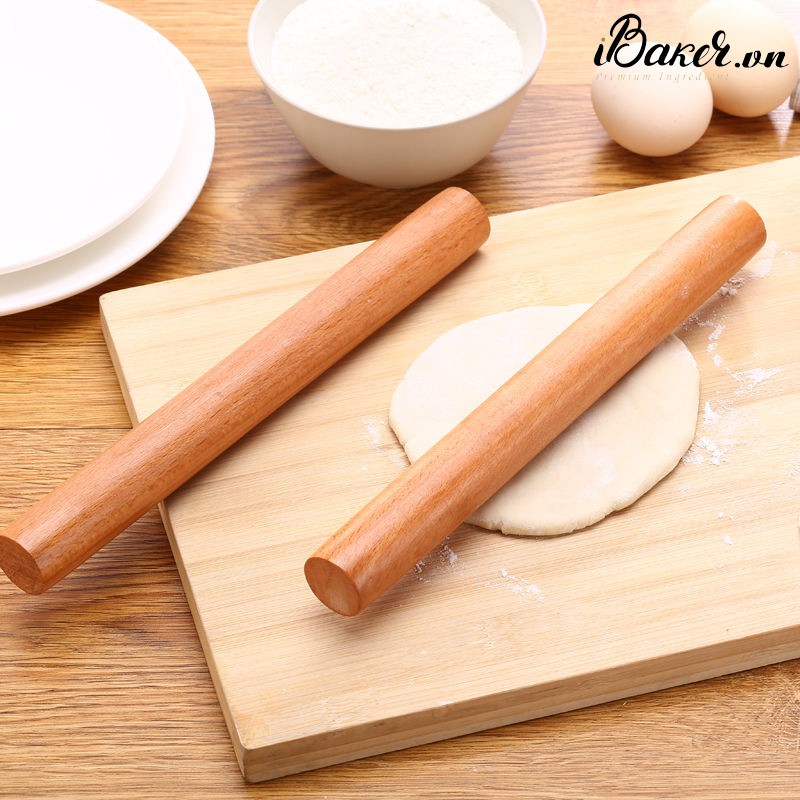 Cây cán bột/ cây lăn bột gỗ không tay cầm - Dài 28cm