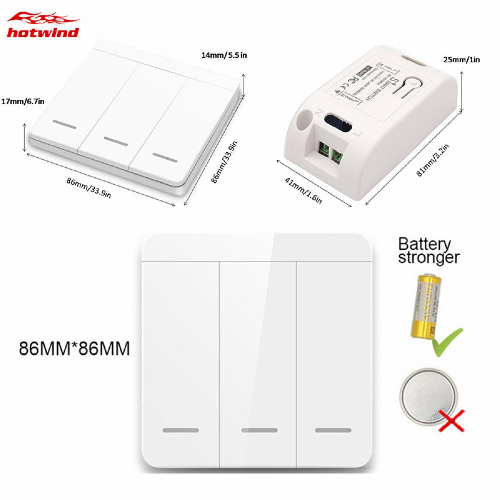 Công Tắc Đèn Tường Không Dây HW 433Mhz RF 86 AC 220V
