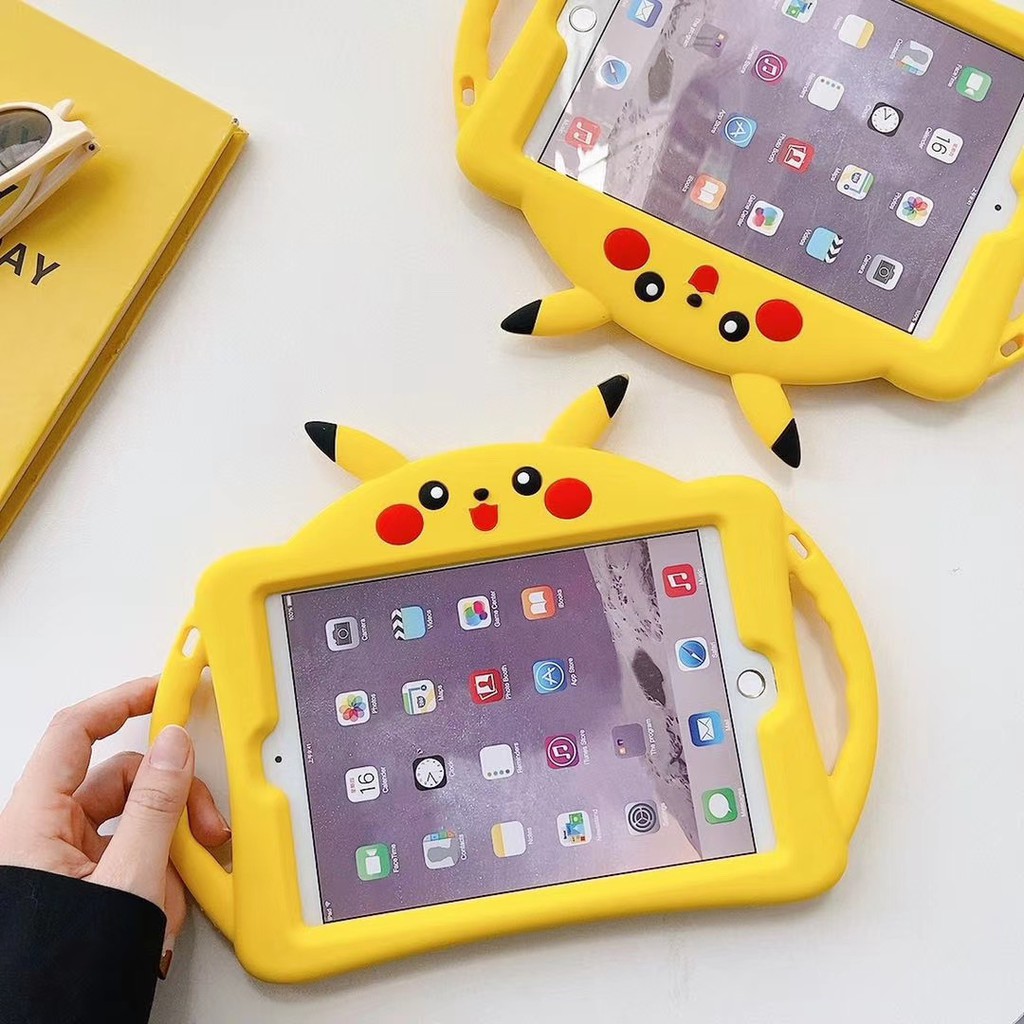Ốp bảo vệ máy tính bảng bằng silicon dẻo kiểu hoạt hình Pikachu dễ thương cho mini12345 ipad 5/6/2017/2018/pro 9.7 10.2 | BigBuy360 - bigbuy360.vn