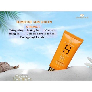 Kem Chống Nắng, Sáng Da, Chống Lão Hóa, Cho Mọi Loại Da, Kháng Nước, Spf 50+ - SUMDFINE - 50ml