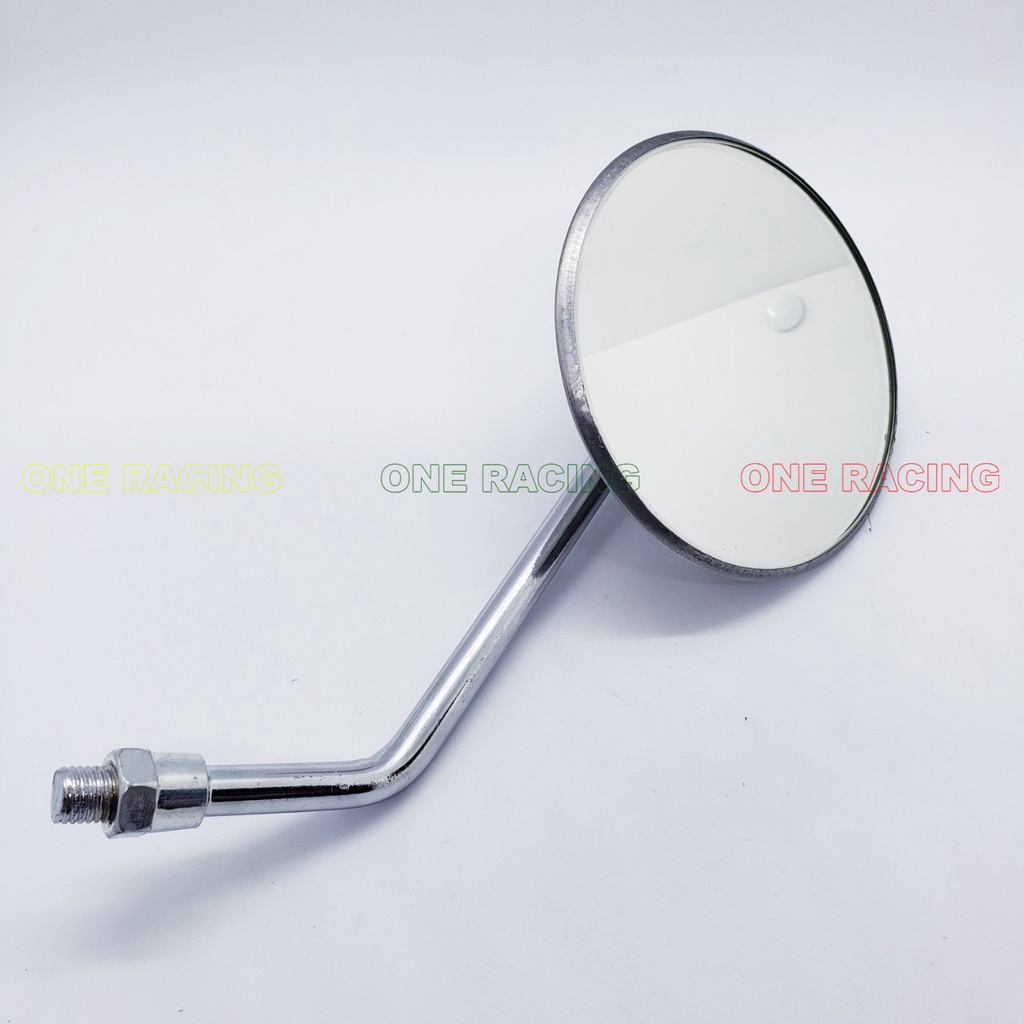 1 Gương chiếu hậu tròn inox kính xe máy chân ốc 10li thuận gắn bên trái các dòng xe hiện nay