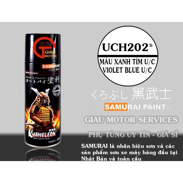 UCH202-xịt samurai màu lót xanh tím