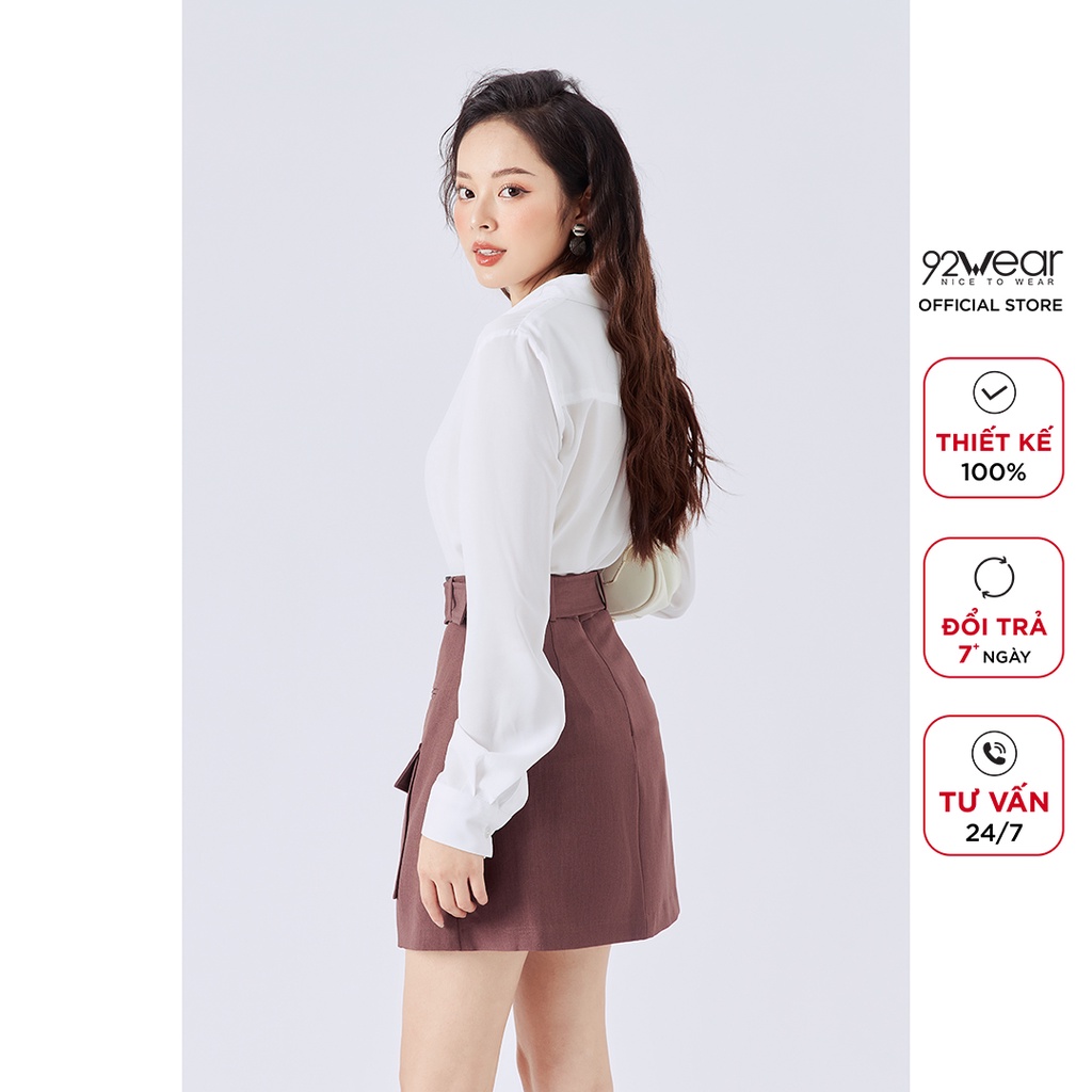 Chân váy ngắn 92WEAR thiết kế thanh lịch túi ốp trẻ trung JAA1206 | BigBuy360 - bigbuy360.vn