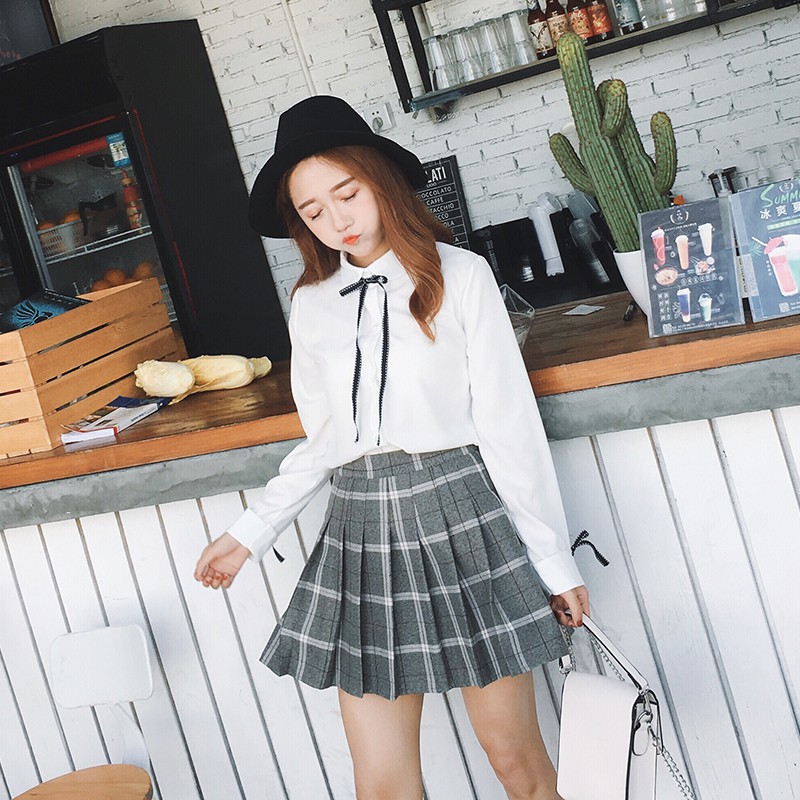 FREESHIP ĐƠN 99K_ Chân váy lưng cao gấp nếp kẻ caro | BigBuy360 - bigbuy360.vn