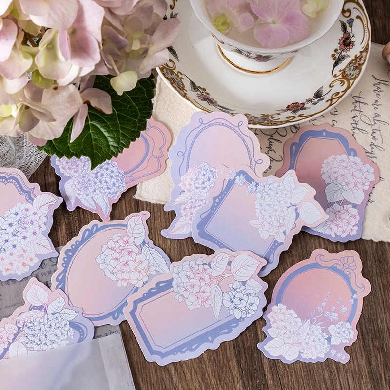 Set 20 Tấm Giấy Ghi Chú / Sổ Lưu Niệm DIY Hình Hoa Lá