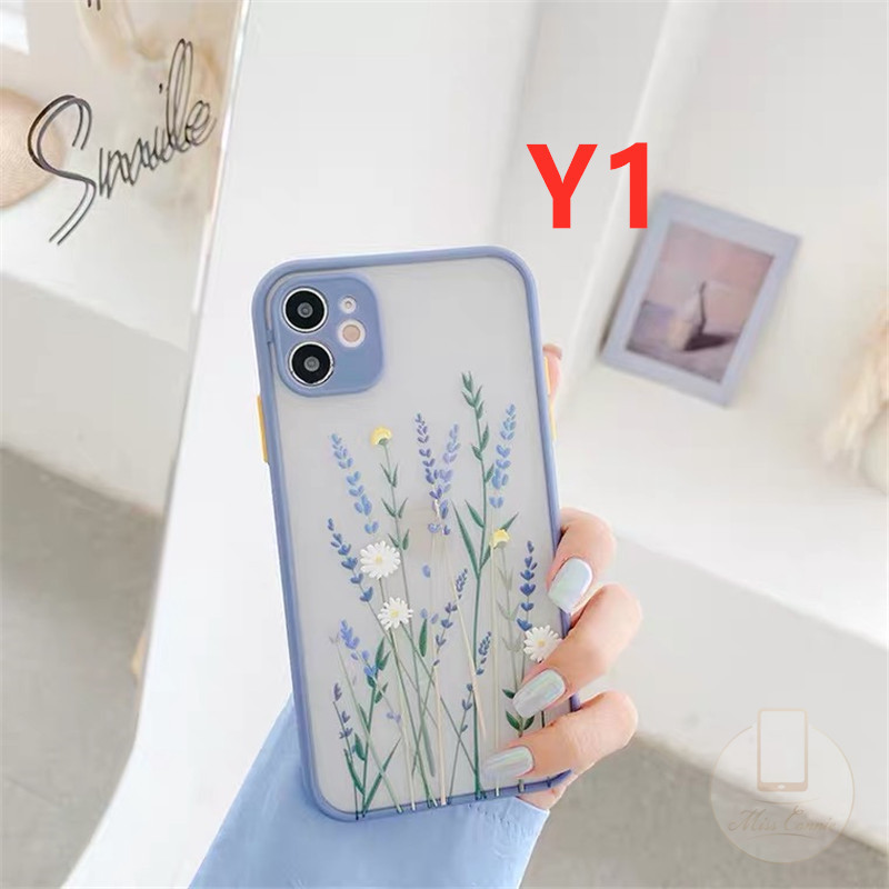 Camera Protector Skin Feel Case Xiaomi Redmi Note10 Note10s Note10pro Note10promax Note10proplus 9 9A Note9 Note8 Note9pro Note9s Note8PRO Xiaomi Poco M3 Redmi  poco x3 /x3 nfc 9C/9C NFC Redmi Note7 Fashion Lavender Flowers Shockproof Cover