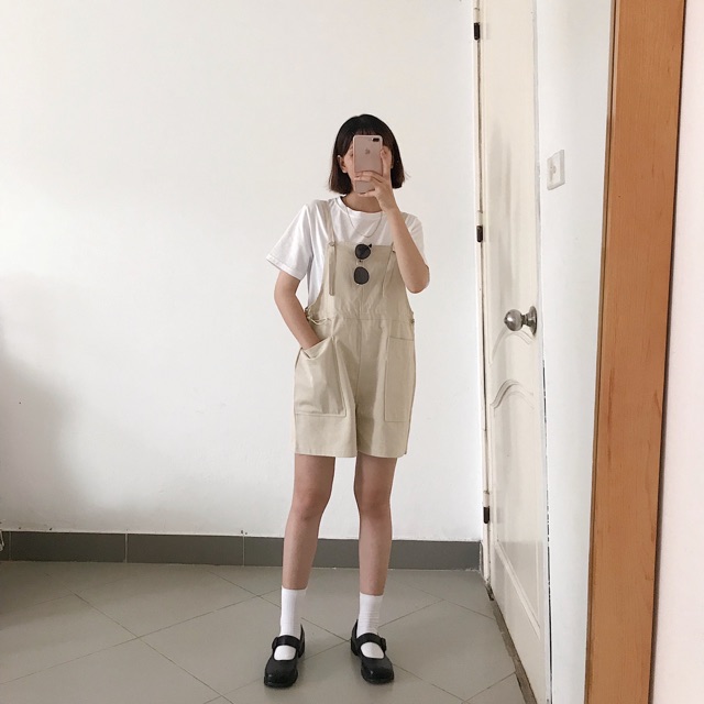 Quần yếm kaki ảnh thật tự chụp
