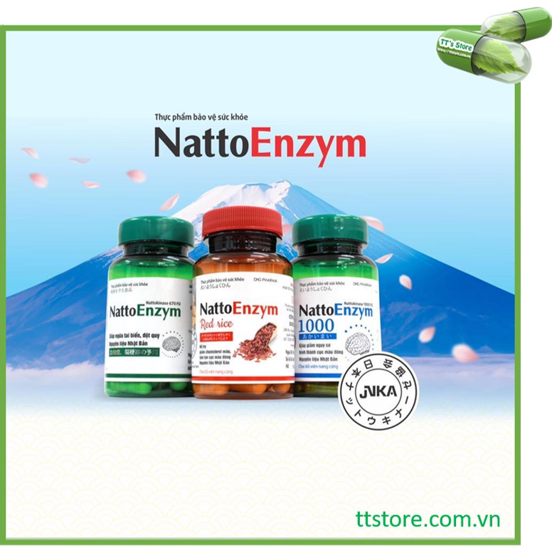 NattoEnzym DHG, Red Rice/ Gạo đỏ, 670 FU/ 1000 FU - Nattokinase - [Natto enzym, nattoenzyme, natto enzyme]