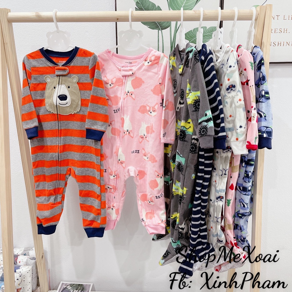 [Size 18M] [Chọn mẫu 1] Body Sleep Nỉ cho bé xuất dư xịn size 18M(9,5-12kg)