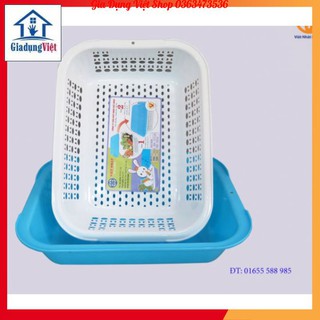 Bộ Rổ Nhà Bếp 2 Lớp Thỏ Nhựa Việt Nhật