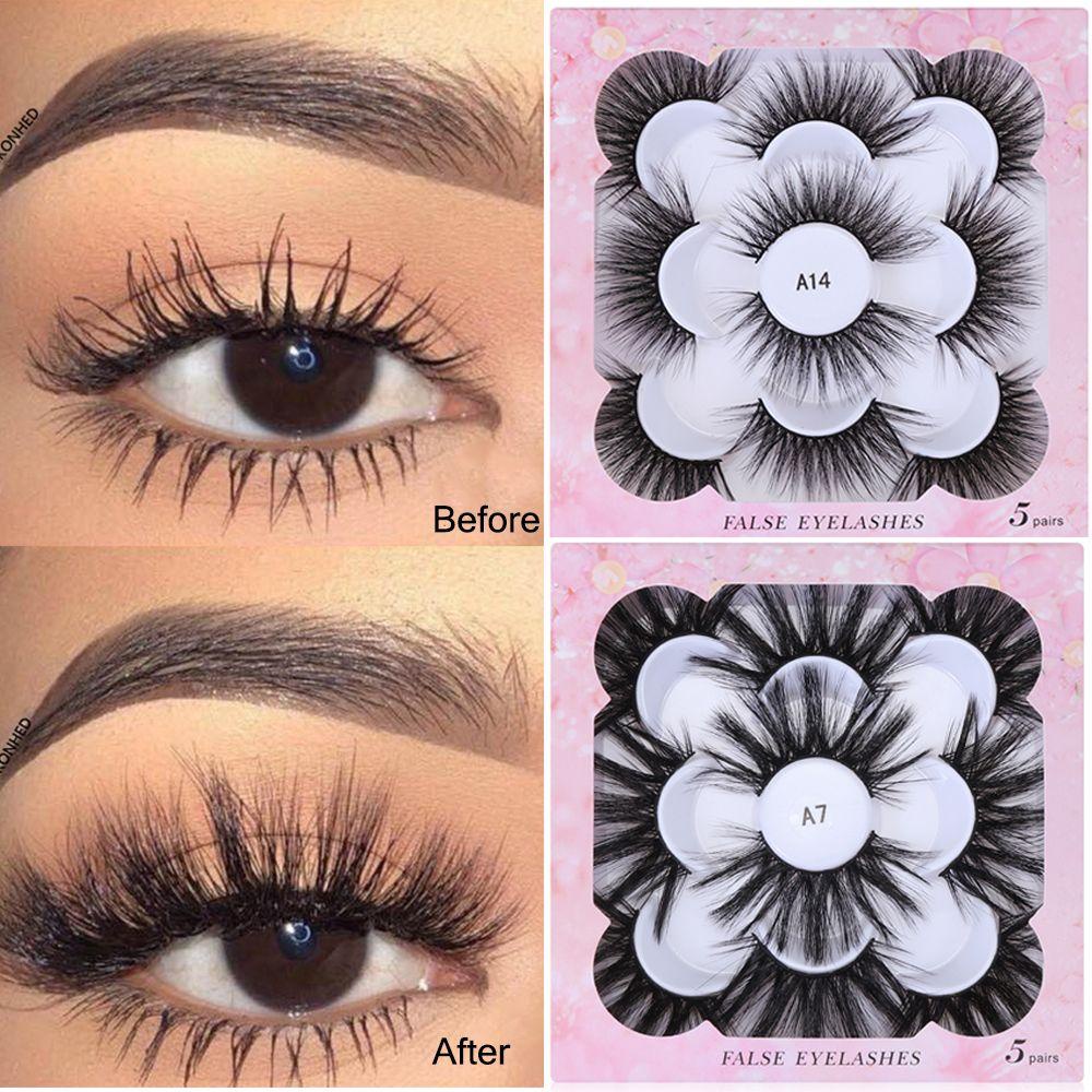 Set 5 Cặp Lông Mi Giả Mềm Mại Và Dày Hiệu Quả MIH SKONHED