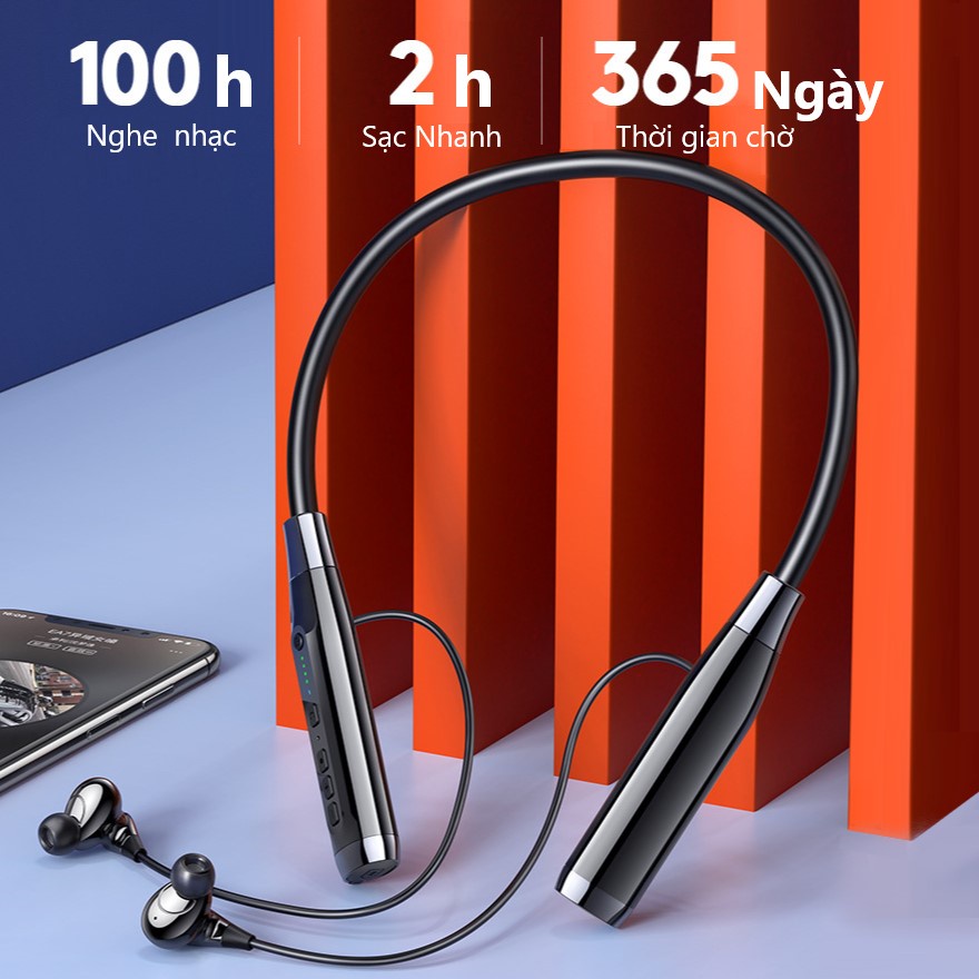 Tai nghe bluetooth không dây cao cấp A13, hệ thống 4 loa siêu khủng, Music 100h Tai nghe Bluetooth thể thao không dây