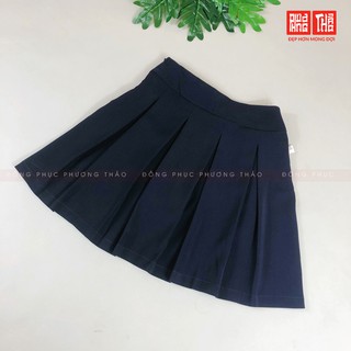 Chân váy xếp ly xanh than Cấp 2 & 3