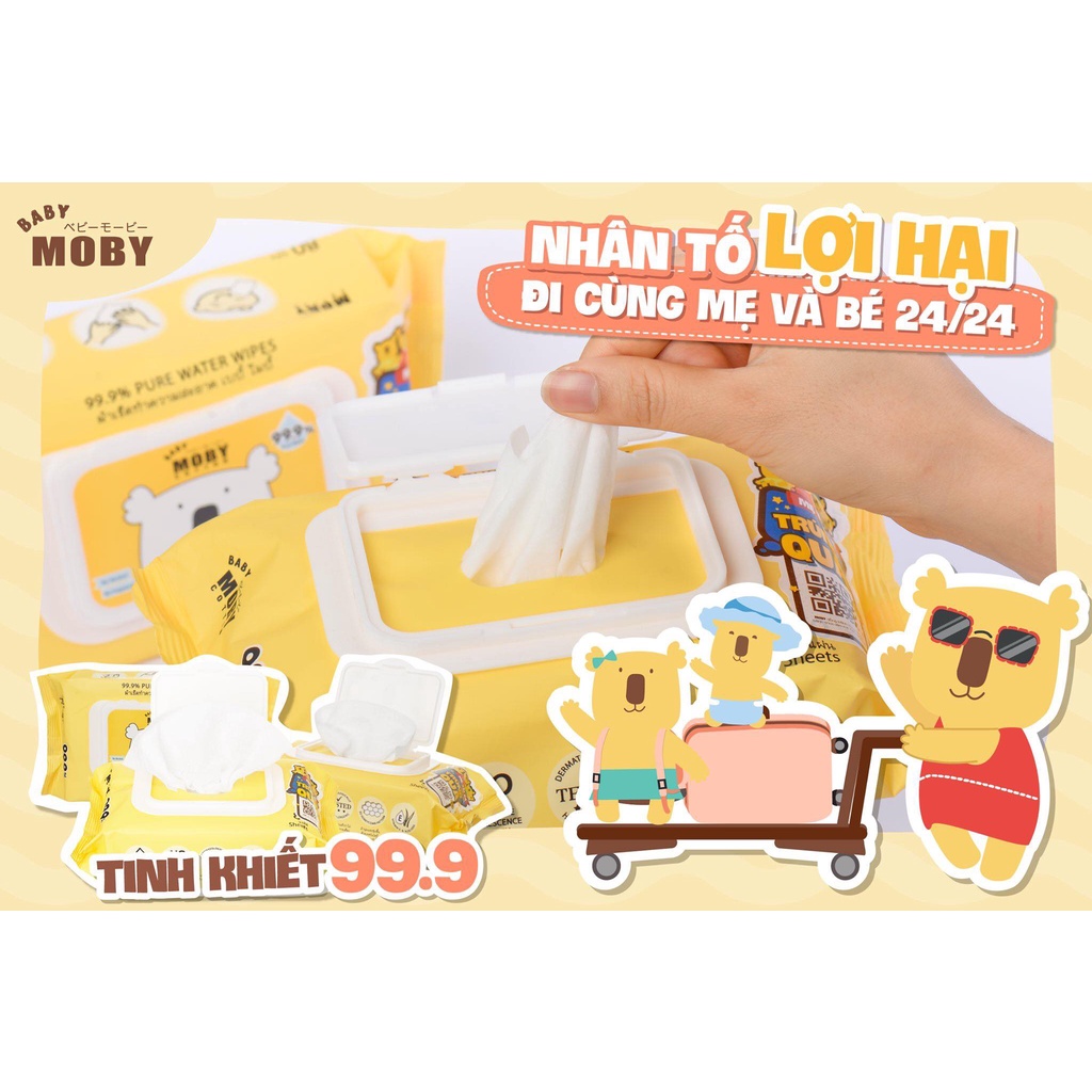 KHĂN ƯỚT TINH KHIẾT MOBY CHÍNH HÃNG CHO BÉ