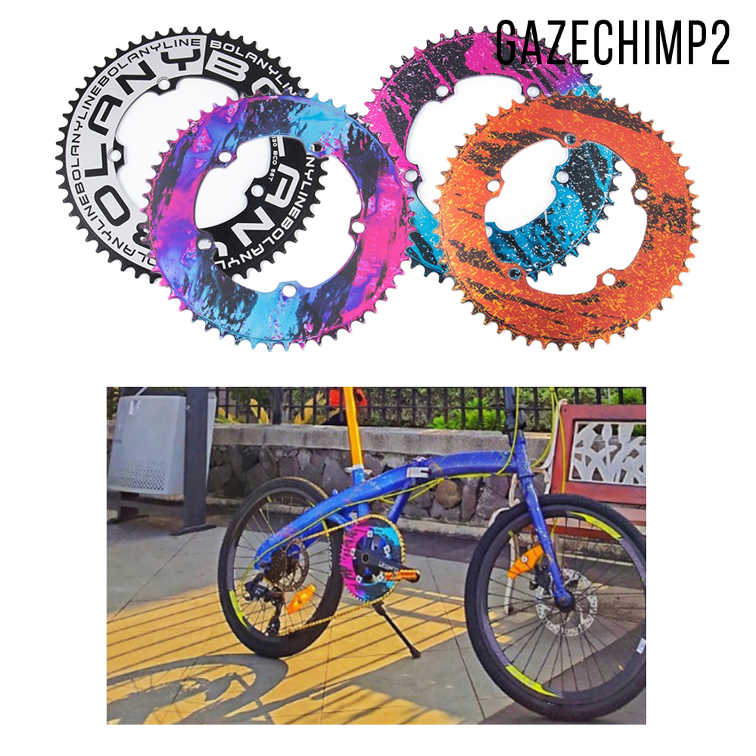 [GAZECHIMP2]Bike Chainring Single Speed Road 54T/56T BCD130 Sprocket Refit Chainwheel