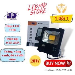 Đèn pha ngoài trời 20W siêu mỏng, Led COB, đủ công suất, chiếu sáng biển hiệu, sân bóng, công trình, bảo hành 24 tháng
