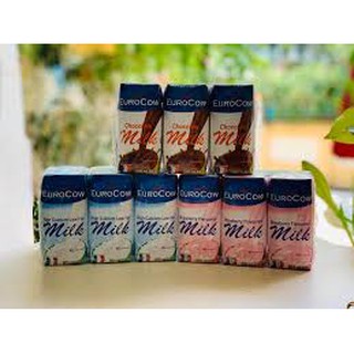Sữa tươi vị dâu/ socola EUROCOW nhập từ Pháp thùng 24 hộp 200ml