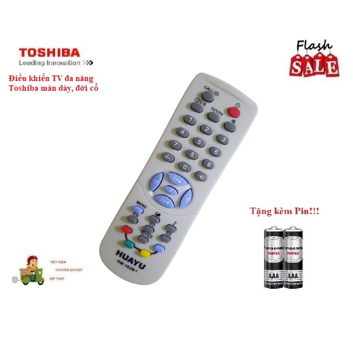Remote Điều khiển tivi Toshiba màn hình dày, đời cổ đa năng- Hàng tốt Tặng kèm Pin