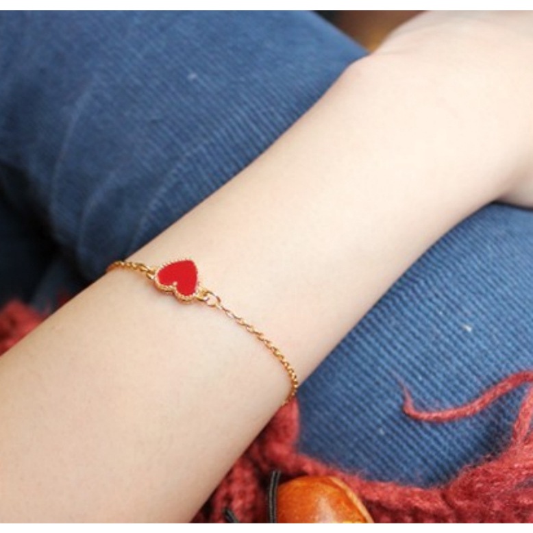 Dây chuyền lắc tay trái tim màu sắc đơn giản giá rẻ cho nữ VC08