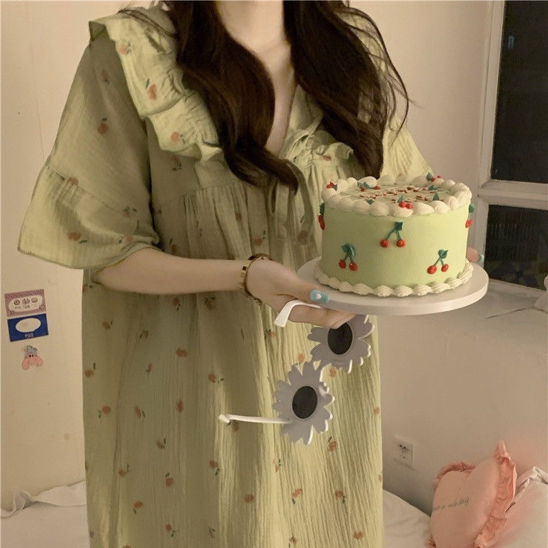 Váy ngủ đũi tiểu thư hoạ tiết hoa nhí new 2022