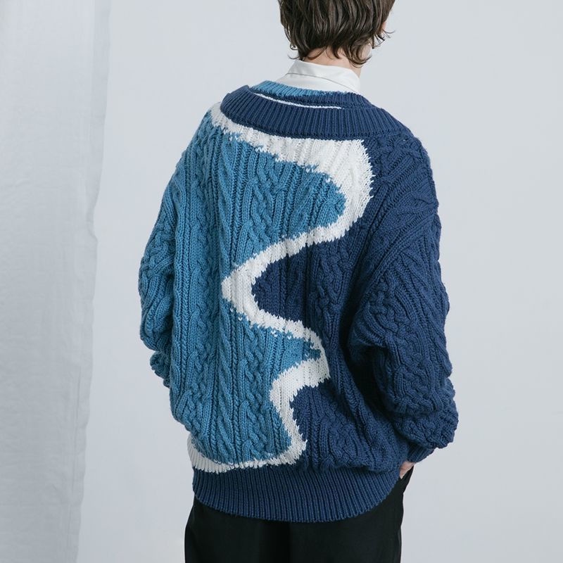 Hàng Mới Về!Áo Sweater Dệt Kim Dáng Rộng Phong Cách Hàn Quốc Thời Trang Thu Đông Cho Nam