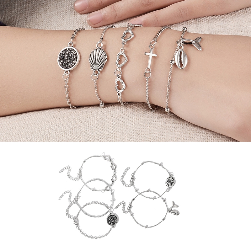 Set 5 Vòng Tay Họa Tiết Thanh Lịch Thời Trang