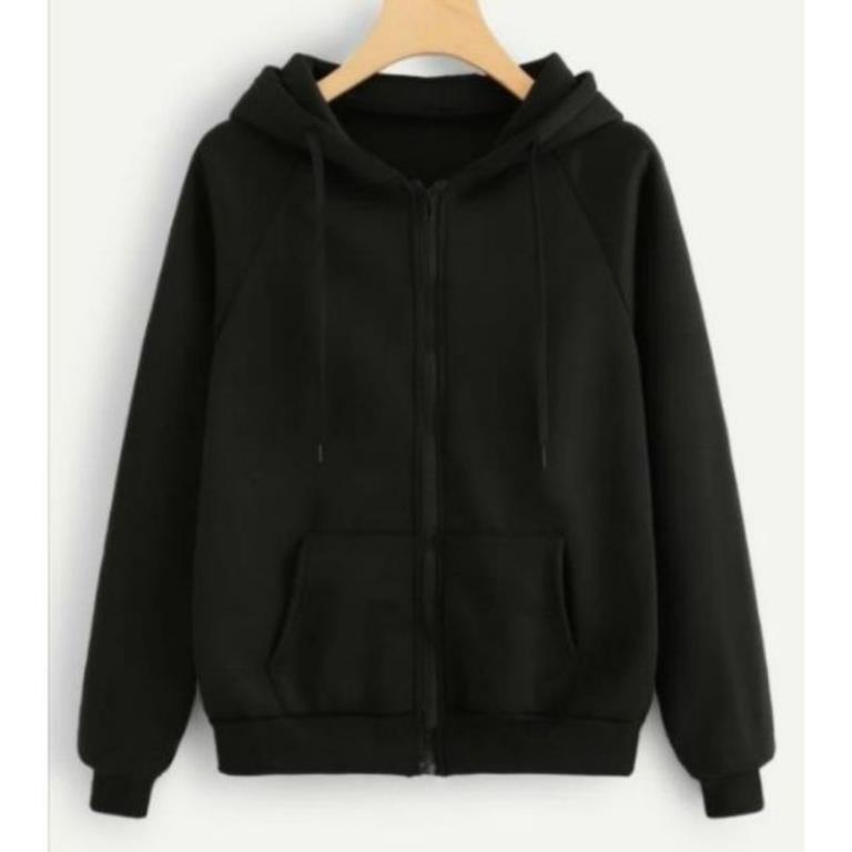 SALE 50% Áo hoodie khóa zip unisex black - hoodie dây kéo form RỘNG