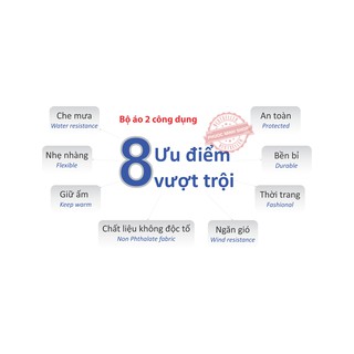 Bộ quần áo mưa hai công dụng