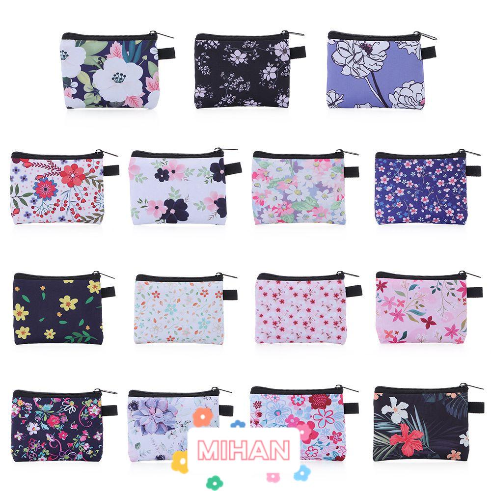 Túi Đựng Băng Vệ Sinh / Mỹ Phẩm / Thẻ Tín Dụng / Tai Nghe In Họa Tiết Hoa MIHAN1