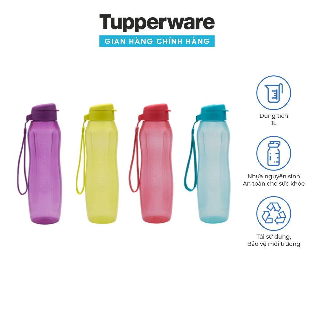 Bình nước Eco Bottle Gen II 1L TUPPERWARE chai lớn kiểu dáng bền đẹp tiện dụng đa năng