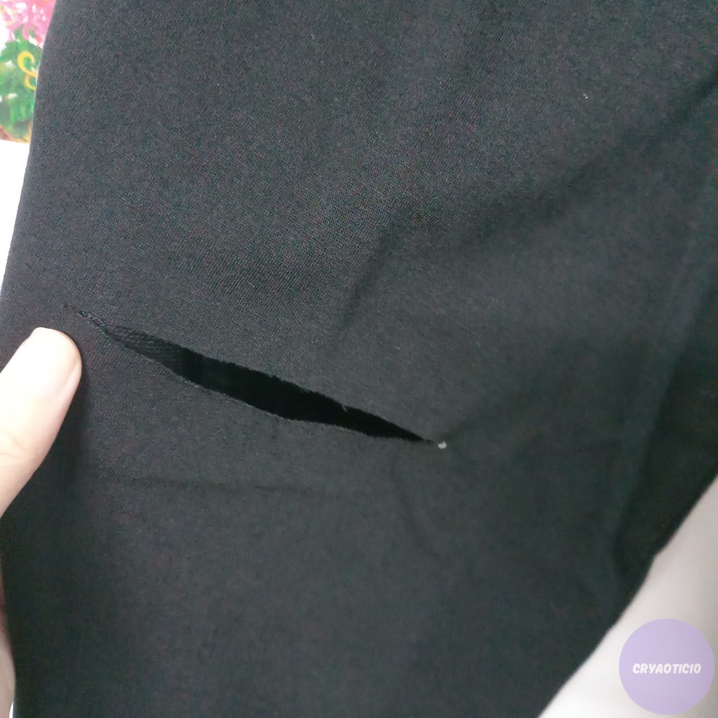 [Kèm hình thật] Quần ống suông rách đùi basic pant unisex