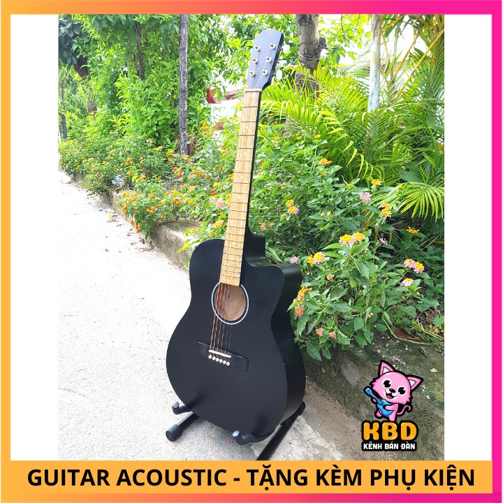 Đàn guitar giá rẻ acoustic tập chơi màu đen - TẶNG bao đàn và phụ kiện đàn