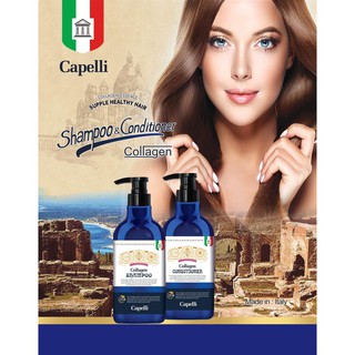 Combo 2 chai dầu gội đầu dầu xả tóc collagen capelli chính hãng italy ý