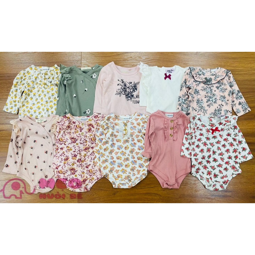 Body chip đóng bỉm dài tay bánh bèo điệu đà cho bé gái