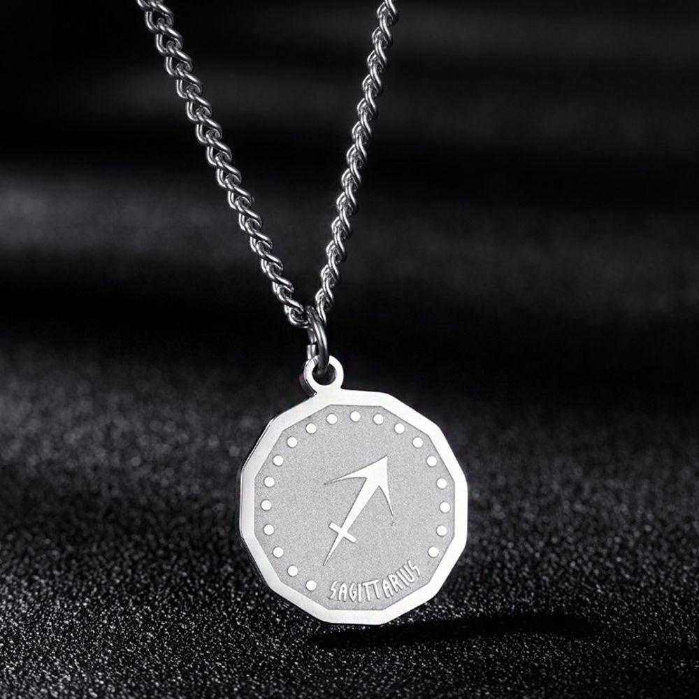 ANEMONE Vòng cổ Mặt Đồng Xu Phong Cách Retro Đơn Giản Cho Cặp Đôi