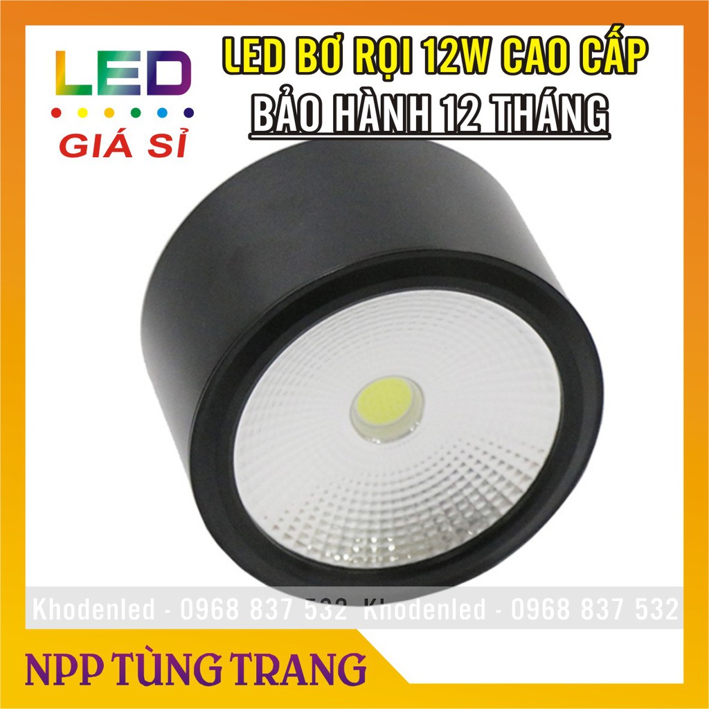 Đèn led ống bơ ốp trần nổi công suất 12W phi 110, 7w phi 90
