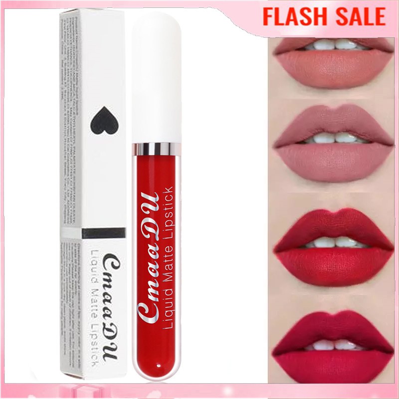 (Hàng Mới Về) Son Kem Lì Chống Thấm Nước 18 Màu Sắc Tùy Chọn